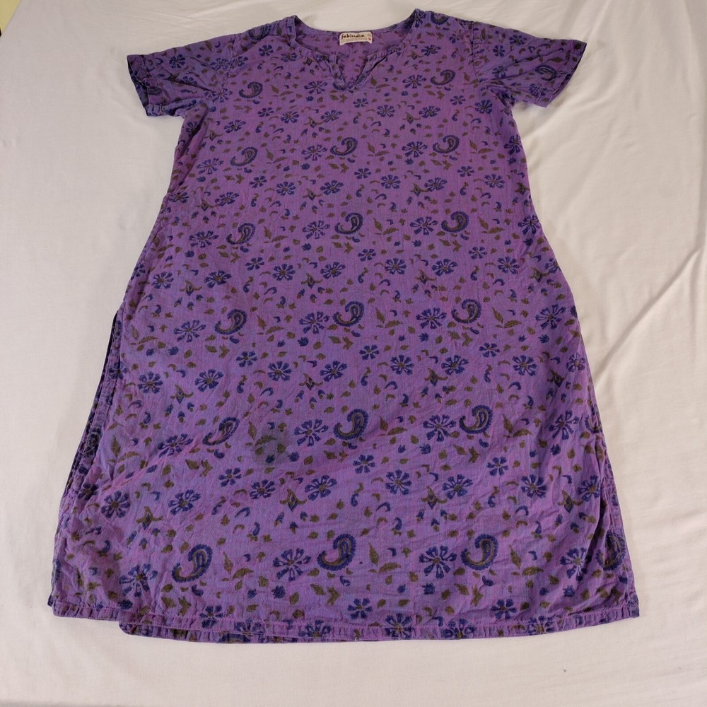 Fabindia Womens Ethnic Purple Kurta Tunic size M